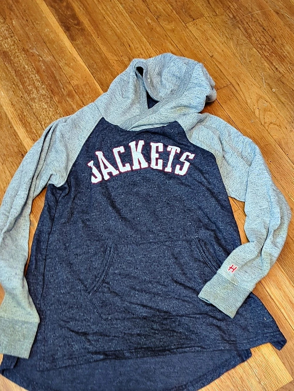 Homage Color Block Hoodie Blue & Gray Size Small